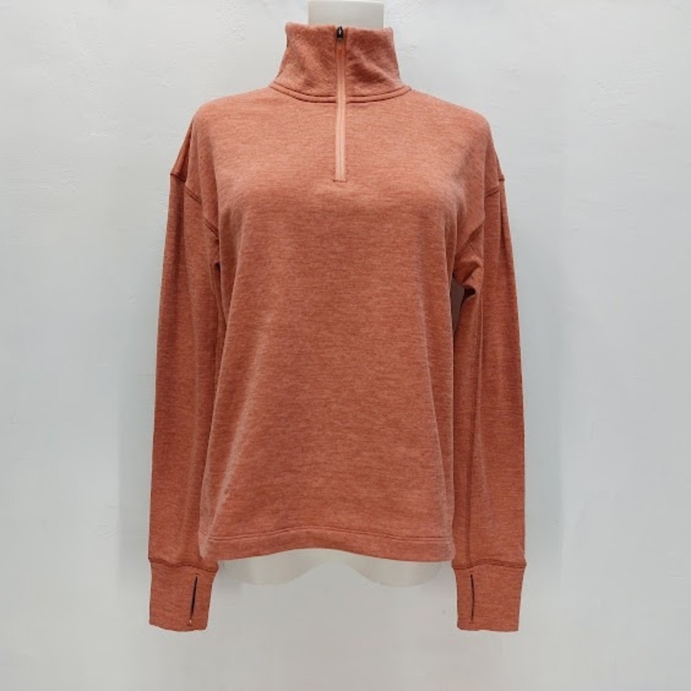 Outdoor Voices MegaFleece Pullover Women's XS Orange Heathered Half Zip Gorpcore